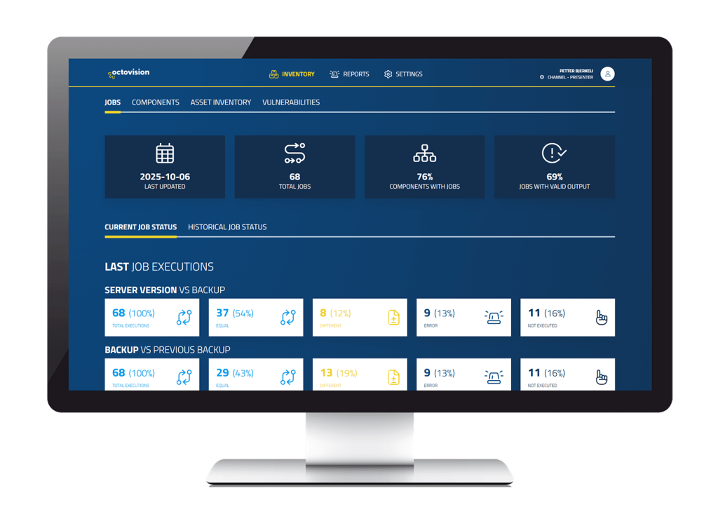 Current job status, octovision