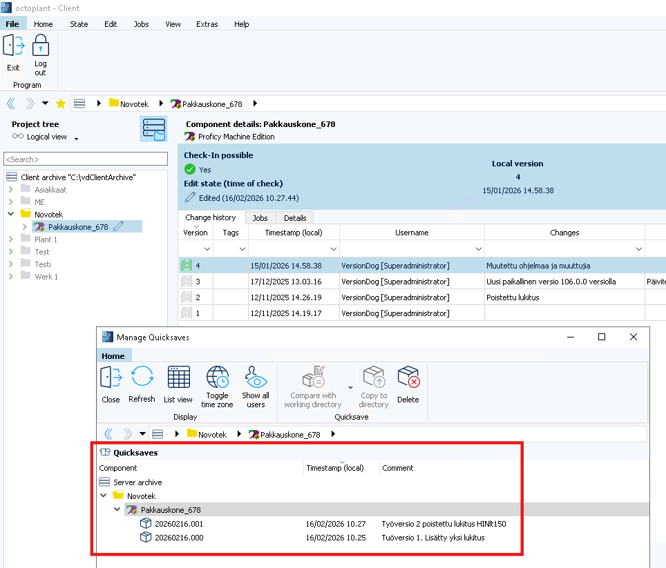 octoplant quicksave screenshot