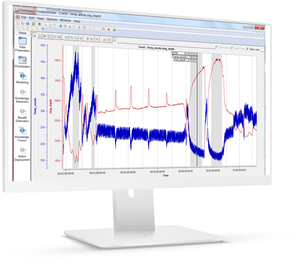 GE Vernova Proficy CSense Troubleshooter käyttöliittymäkuva