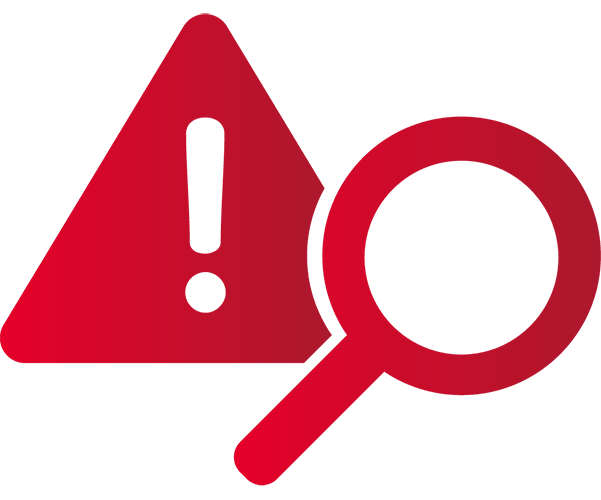 Ikon varsel og forstørrelsesglass