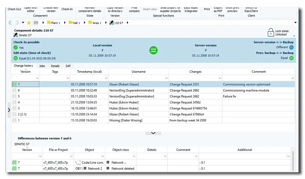 Oversikt over endringer som er gjort i octoplant