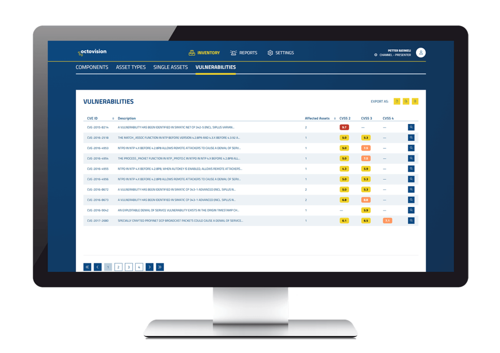Oversikt over sårbarheter octovision