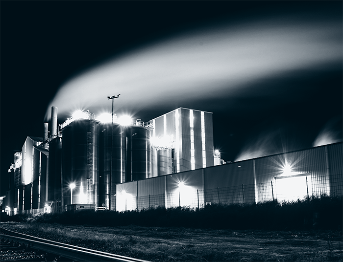 Factory at night