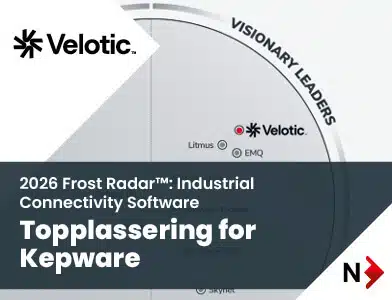 Kepware Velotiv Visionary Leader i 2026 Frost Radar™️ for Industrial Connectivity Software.