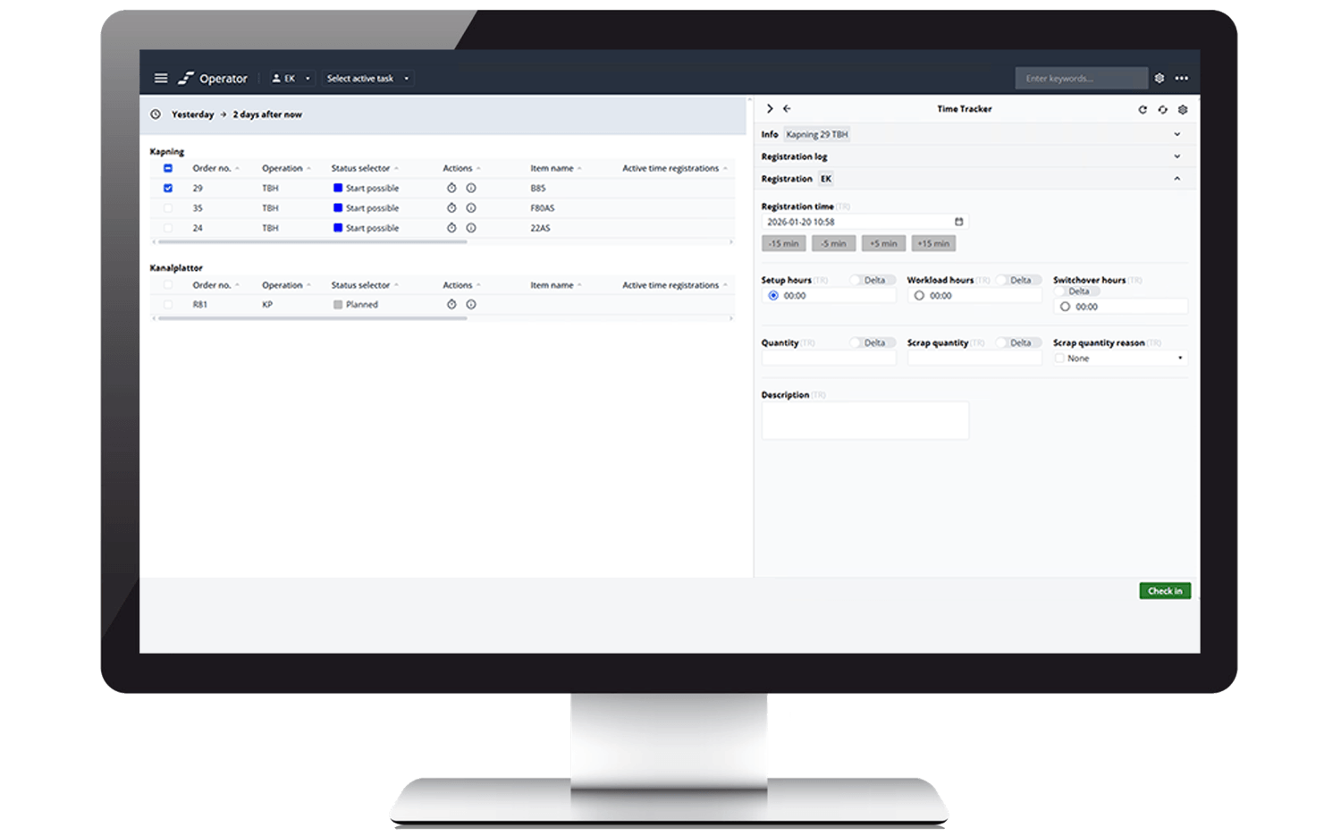 Proficy Scheduler Operator