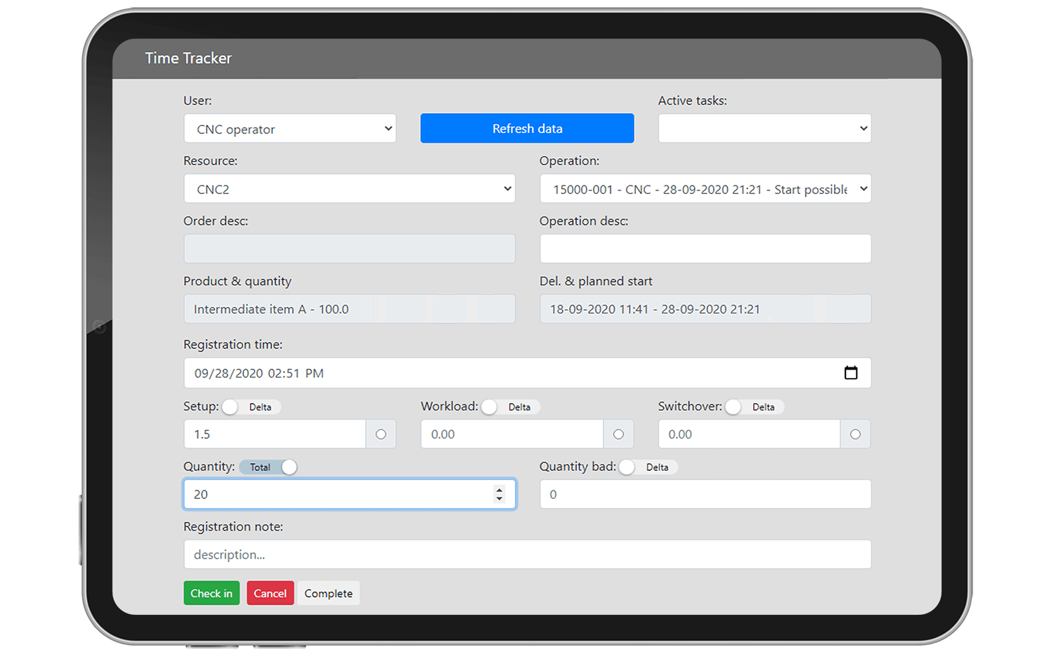 Proficy Scheduler Time Tracker